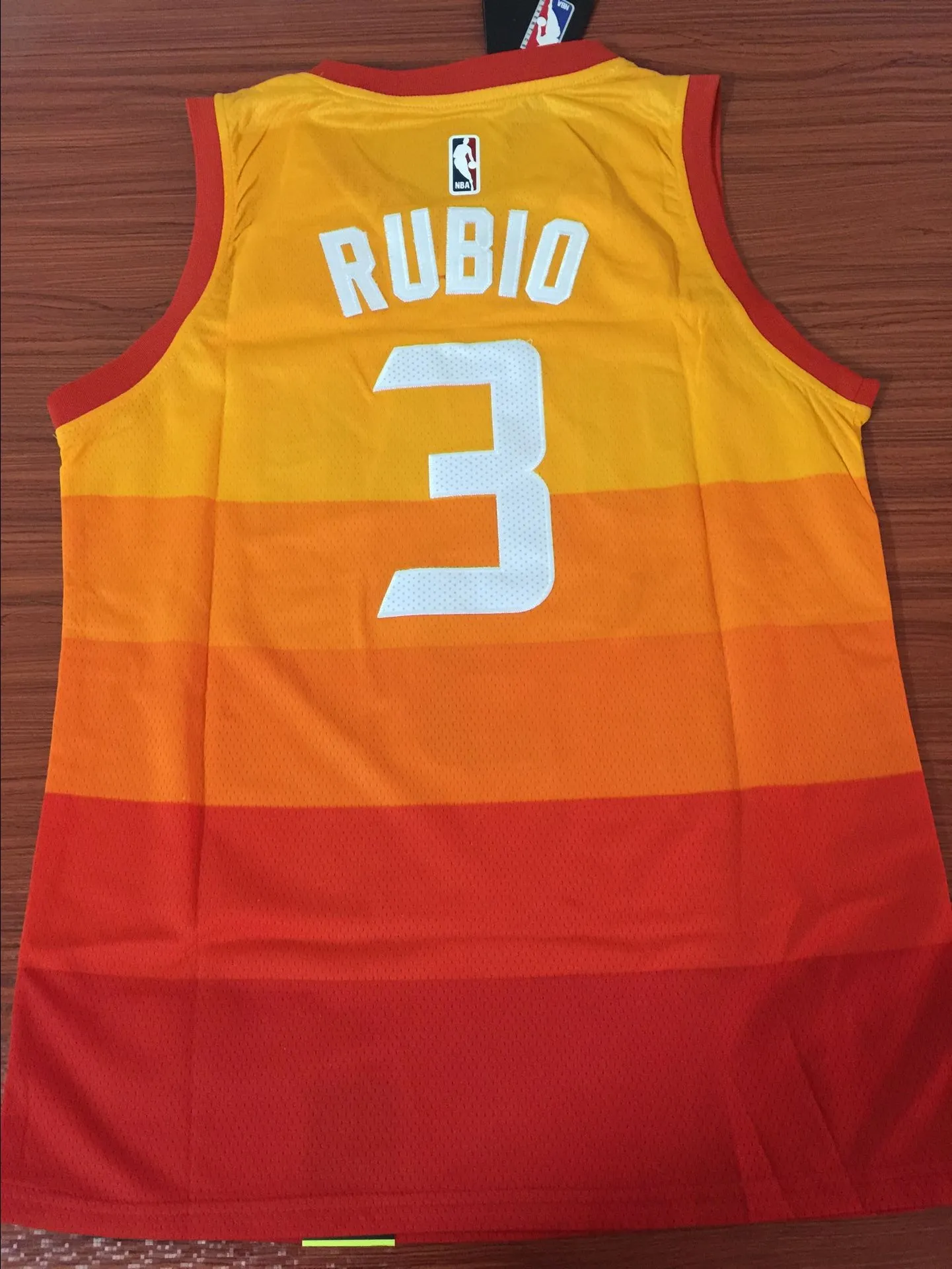 Men 3 Rubio Jazz Jersey City edition Yellow Orange Utah Jazz Jersey Fanatics