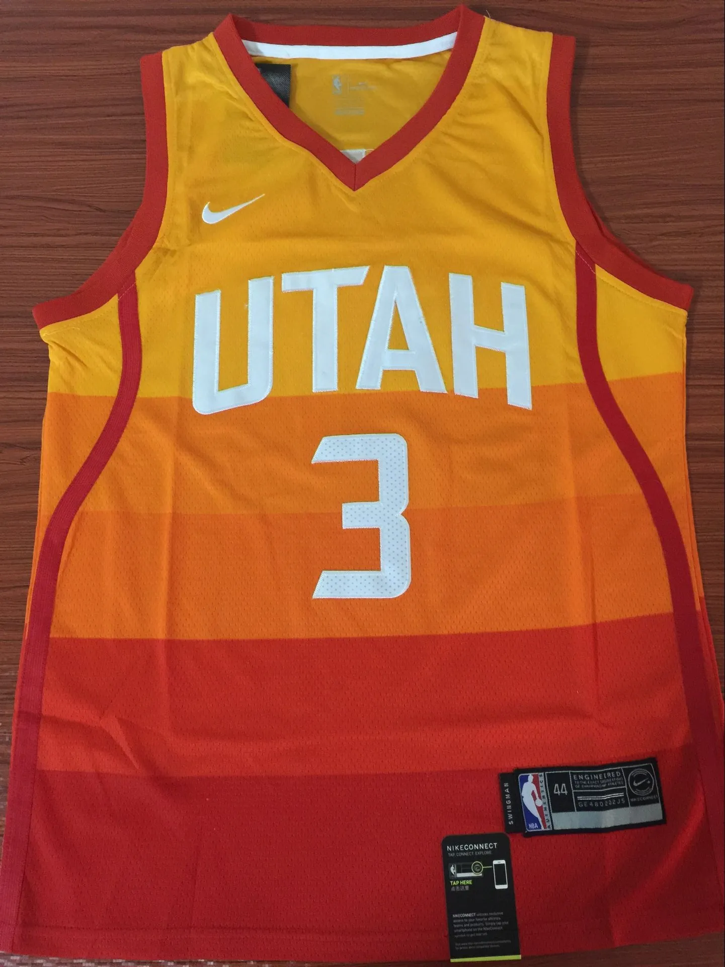 Men 3 Rubio Jazz Jersey City edition Yellow Orange Utah Jazz Jersey Fanatics