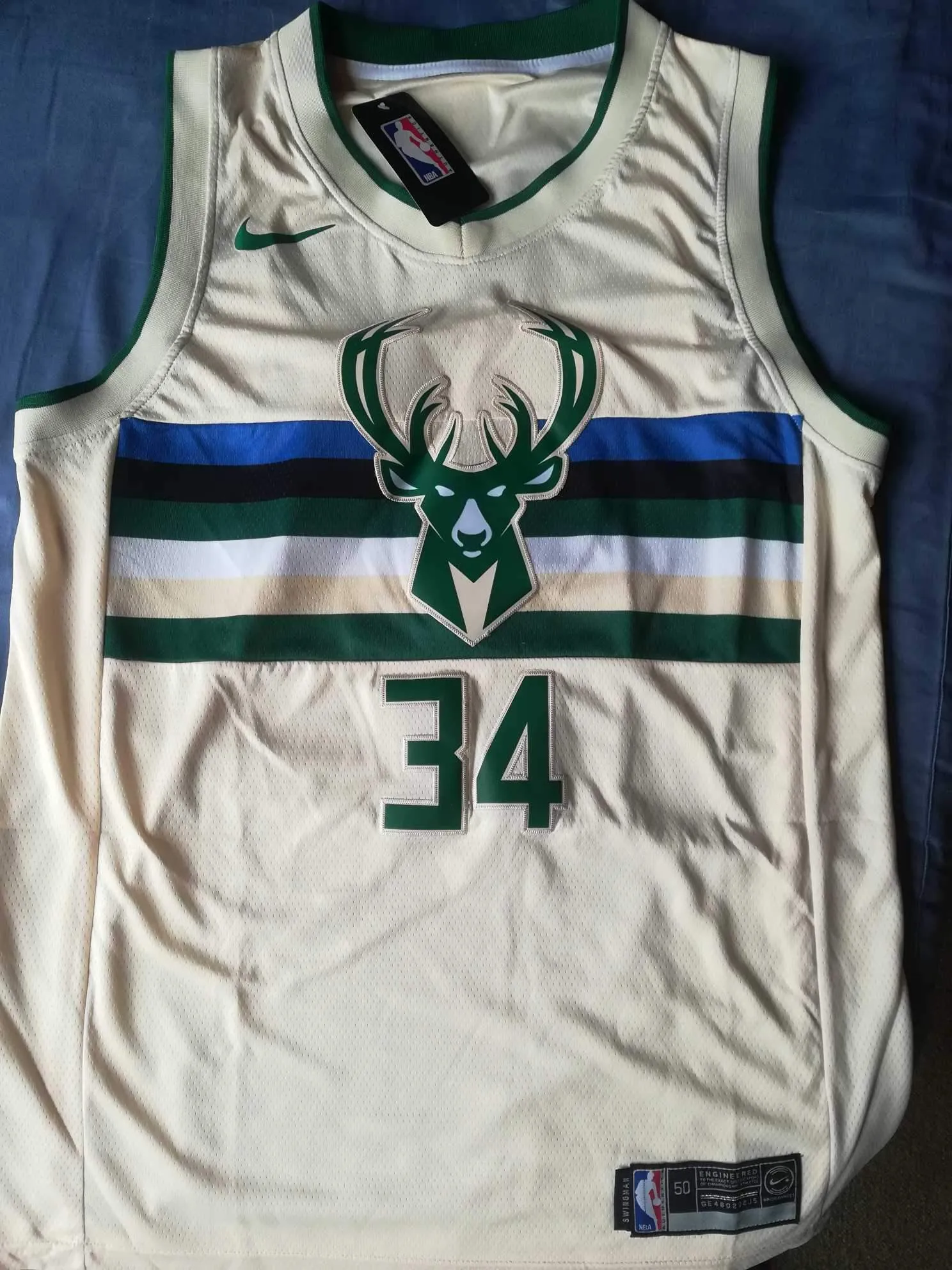 Men 34 Giannis Antetokounmpo City Jersey White Milwaukee Bucks Fanatics