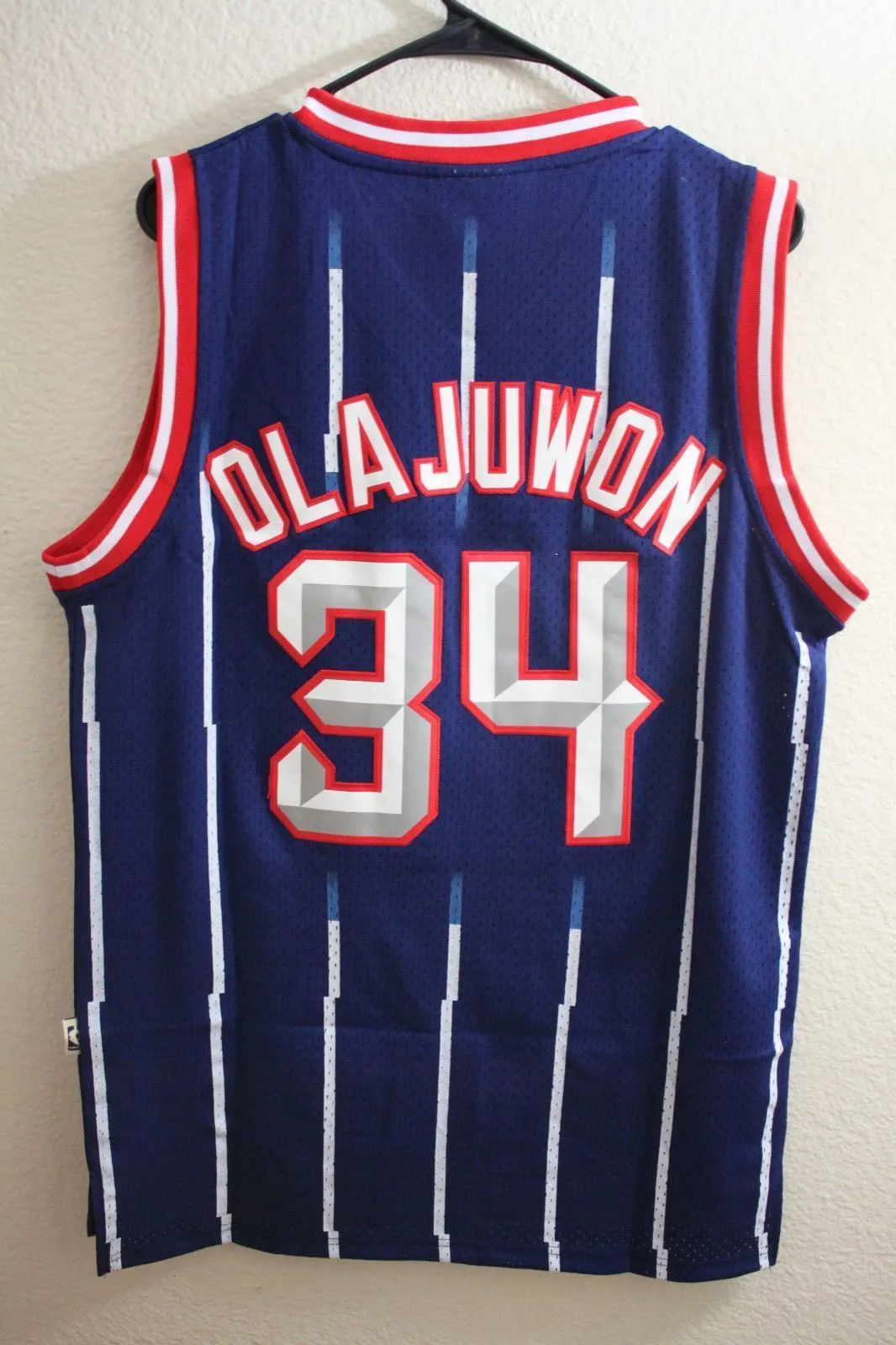 Men 34 Hakeem Olajuwon Jersey Black Houston Rockets Swingman Jersey