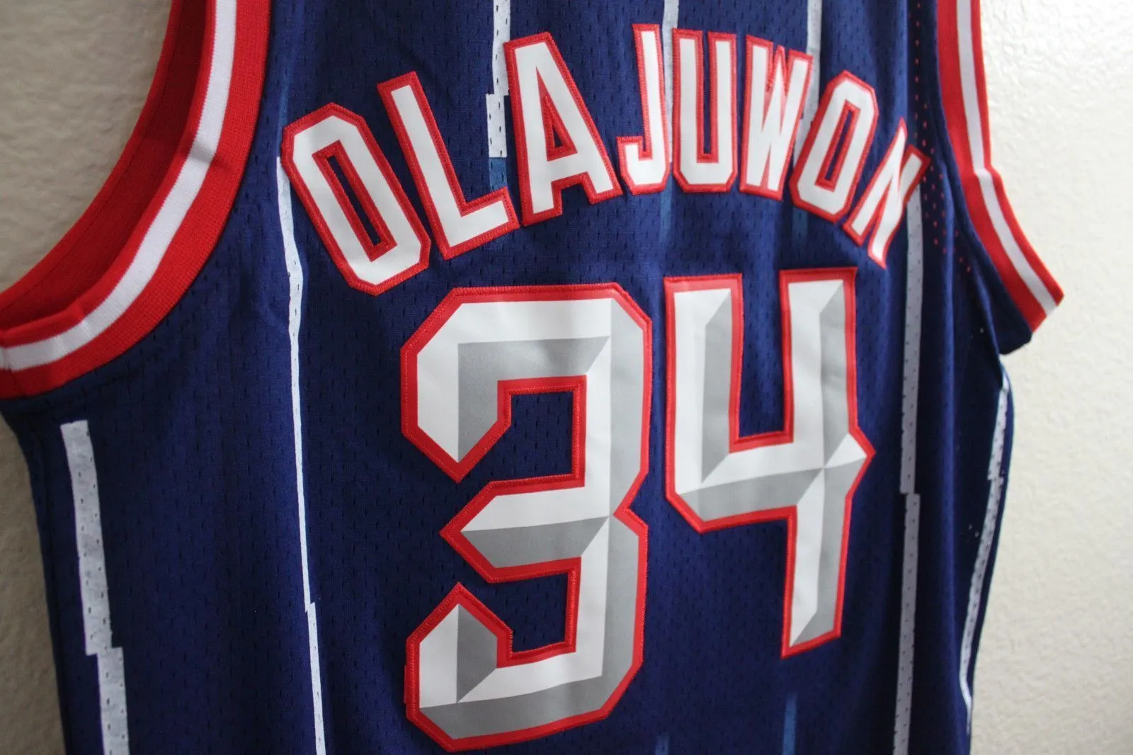 Men 34 Hakeem Olajuwon Jersey Black Houston Rockets Swingman Jersey