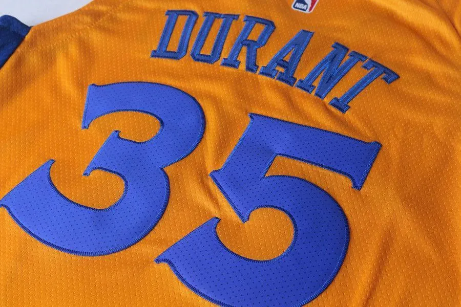 Men 35 Kevin Durant the Bay Jersey Yellow Golden State Warriors Player