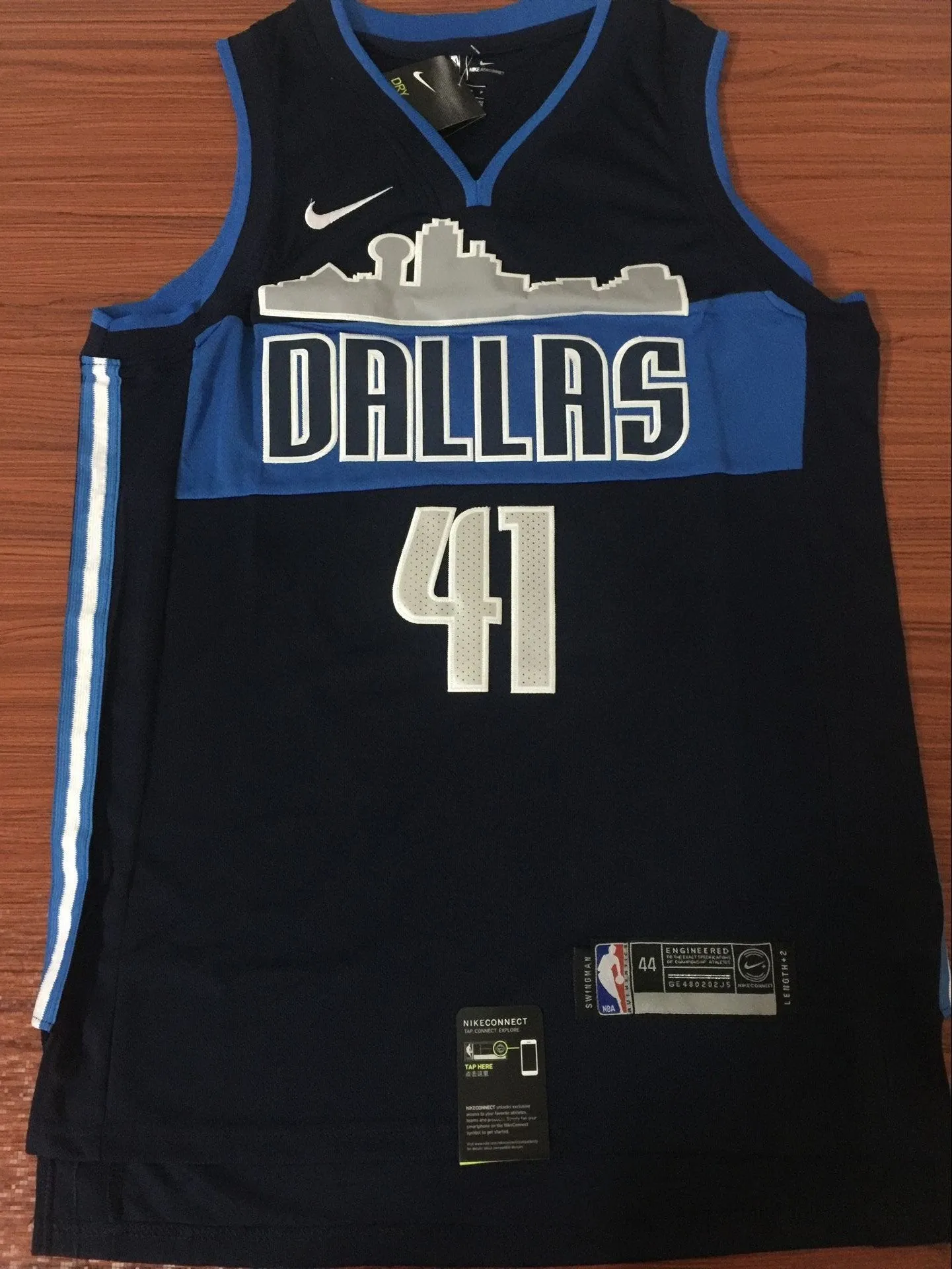 Men 41 Dirk Nowitzki Jersey Black Dallas Mavericks Swingman Fanatics