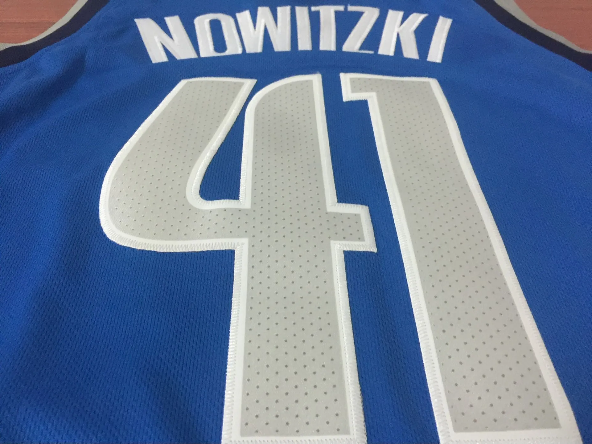 Men 41 Dirk Nowitzki Jersey Blue Dallas Mavericks Swingman Fanatics