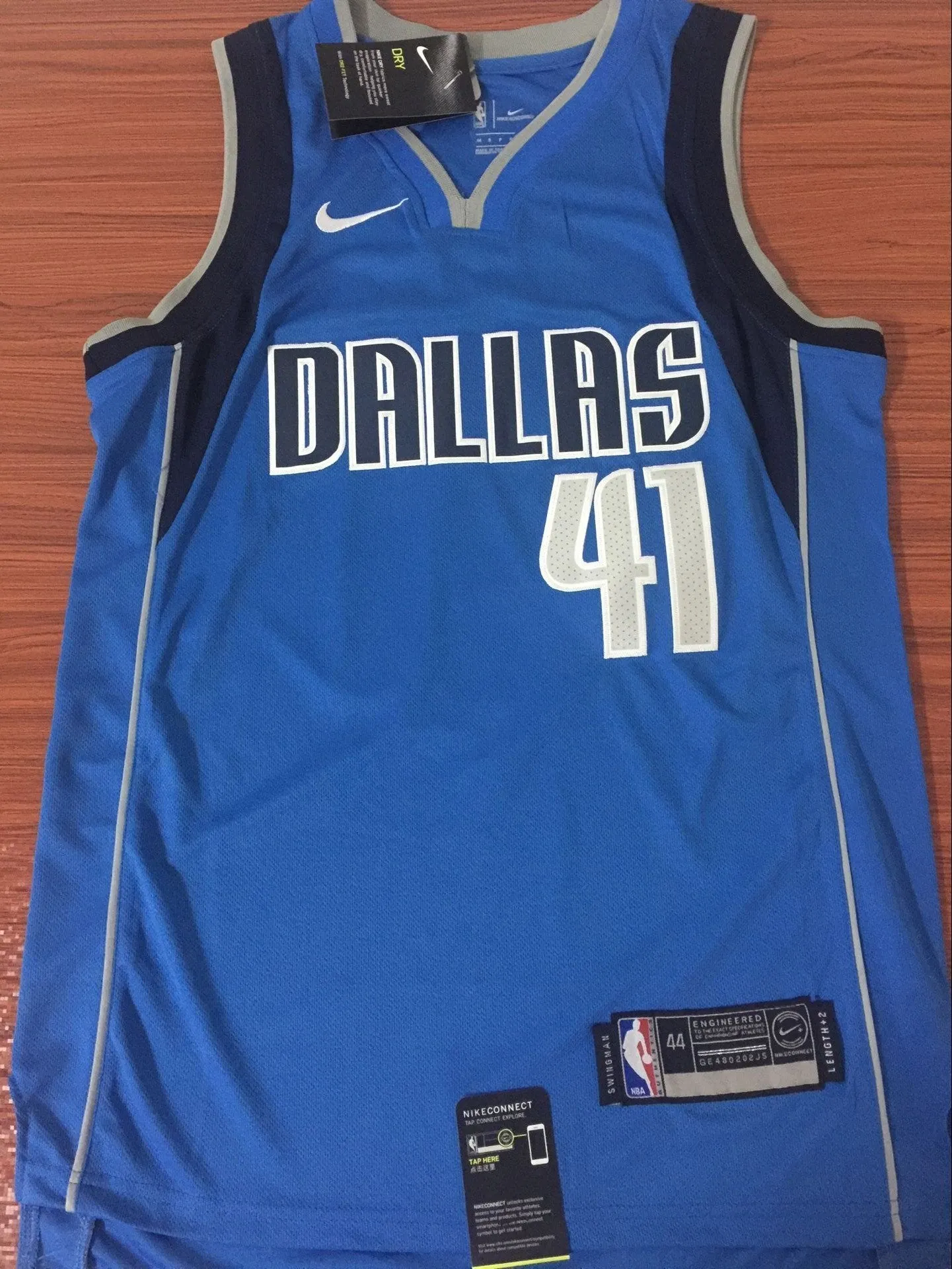 Men 41 Dirk Nowitzki Jersey Blue Dallas Mavericks Swingman Fanatics