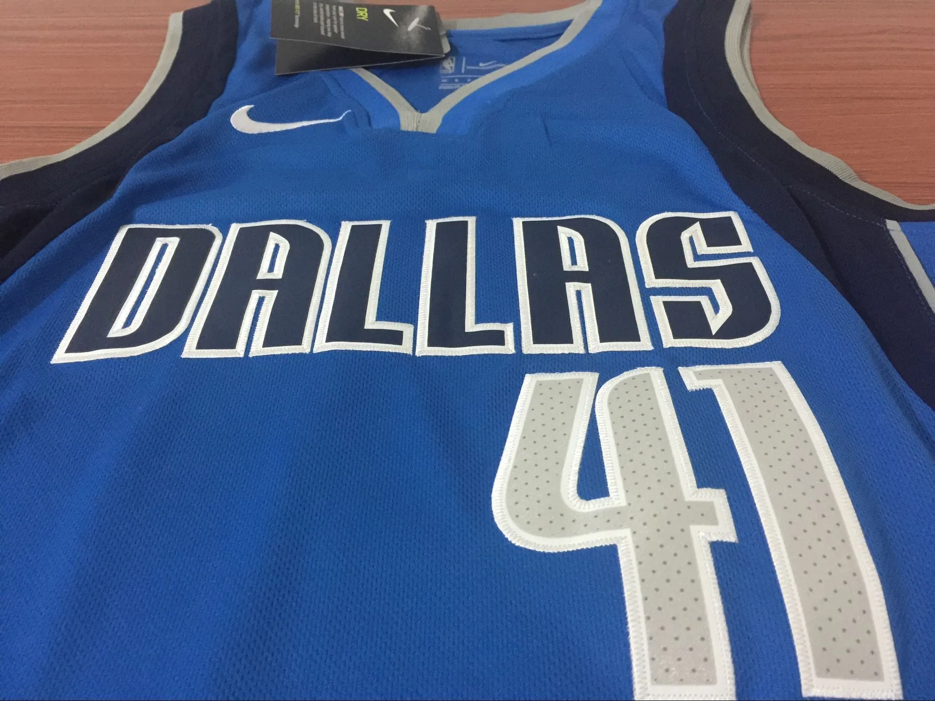 Men 41 Dirk Nowitzki Jersey Blue Dallas Mavericks Swingman Fanatics