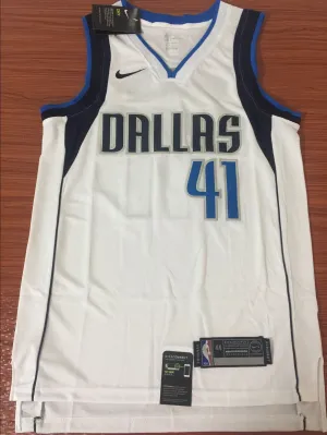 Men 41 Dirk Nowitzki Jersey White Dallas Mavericks Swingman Fanatics