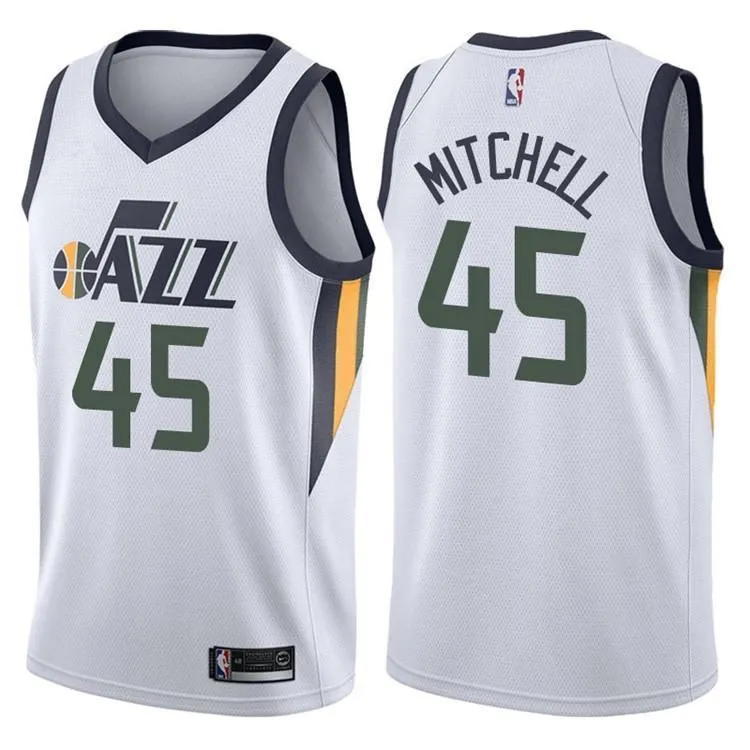 Men 45 Donovan Mitchell Jersey White Utah Jazz Fanatics Swingman