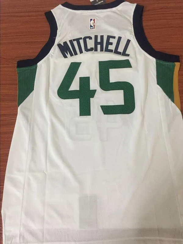Men 45 Donovan Mitchell Jersey White Utah Jazz Fanatics Swingman