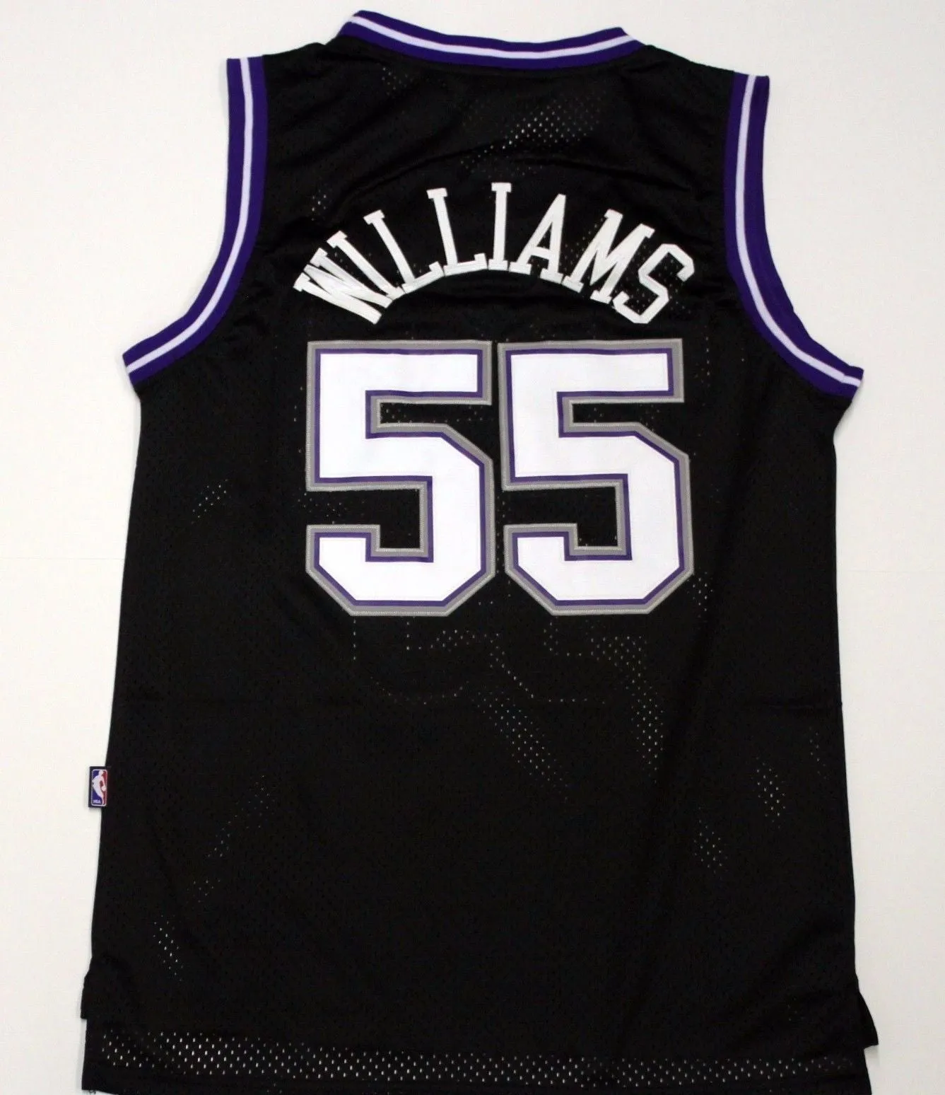 Men 55 Jason Williams Jersey Black Sacramento Kings Throwback Swingman