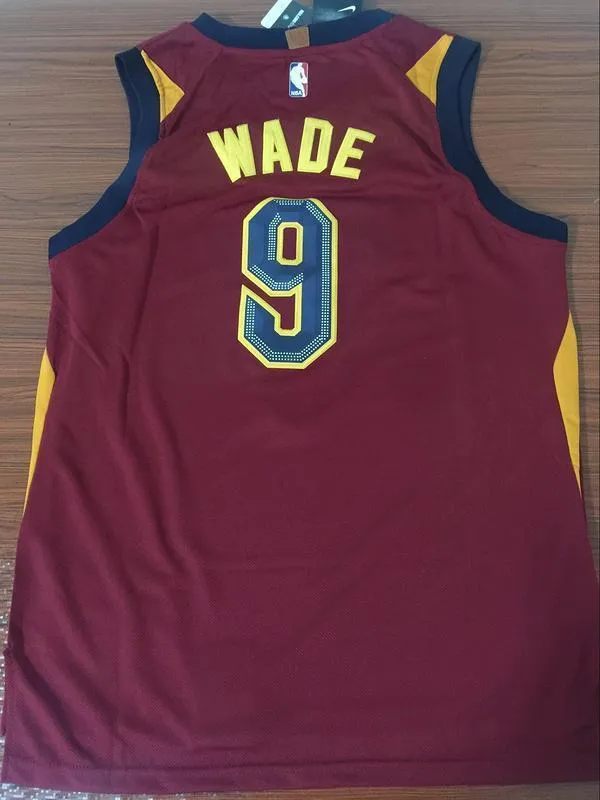Men CAVS 9 Dwyane Wade Jersey Red Cleveland Cavaliers Fanatics Icon edition
