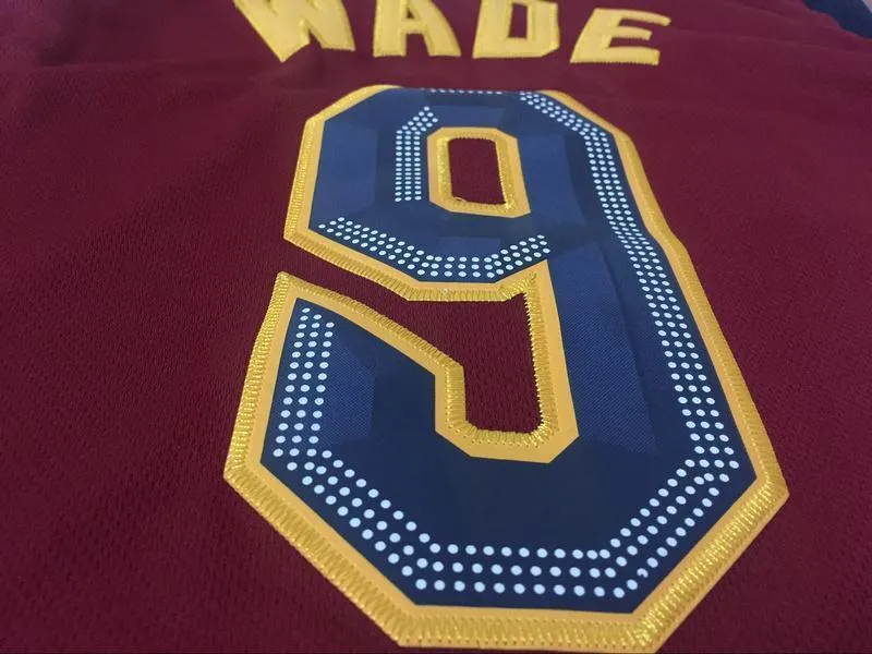 Men CAVS 9 Dwyane Wade Jersey Red Cleveland Cavaliers Fanatics Icon edition
