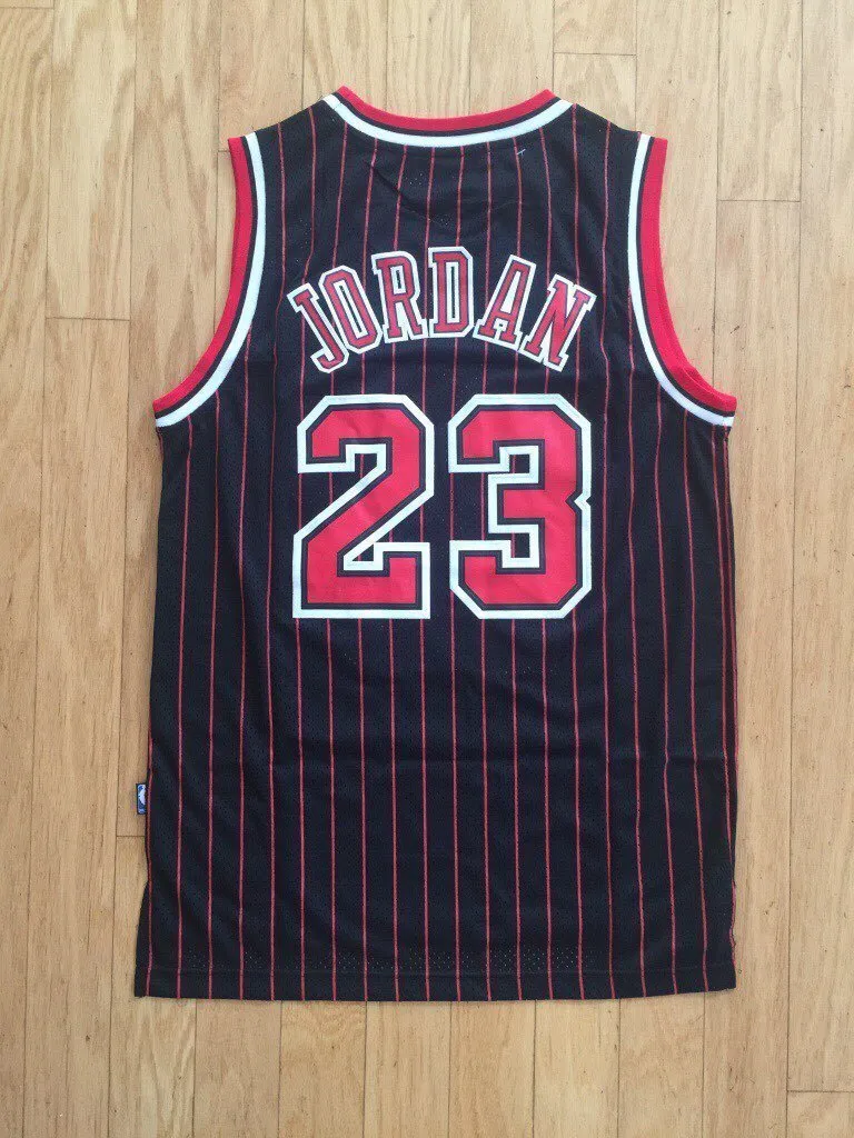 Men Chicago Bulls 23 Michael Jordan Jersey Black Red Fanatics