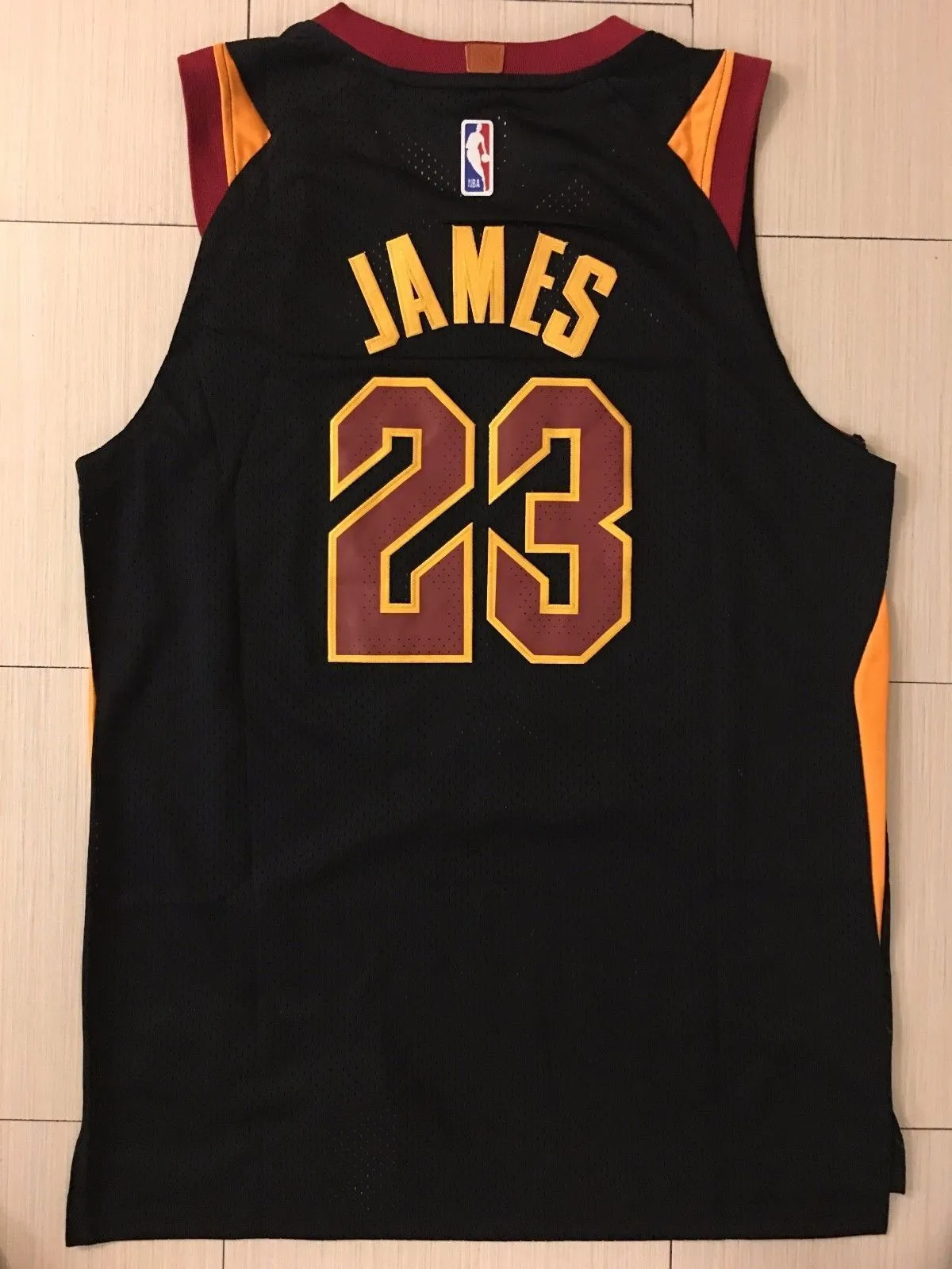 Men Cleveland Cavaliers 23 Lebron James Jersey Black Authentic Player version