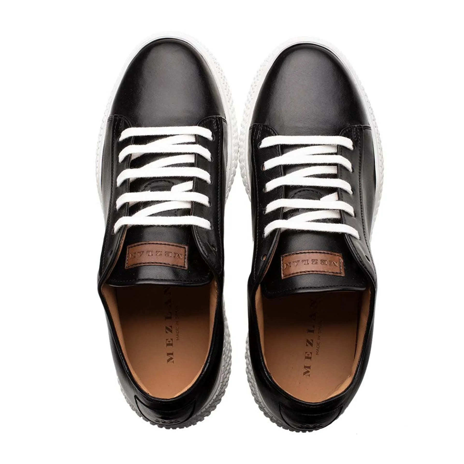 Men’s Black Leather Sneakers By Mezlan Made In Spain Brand