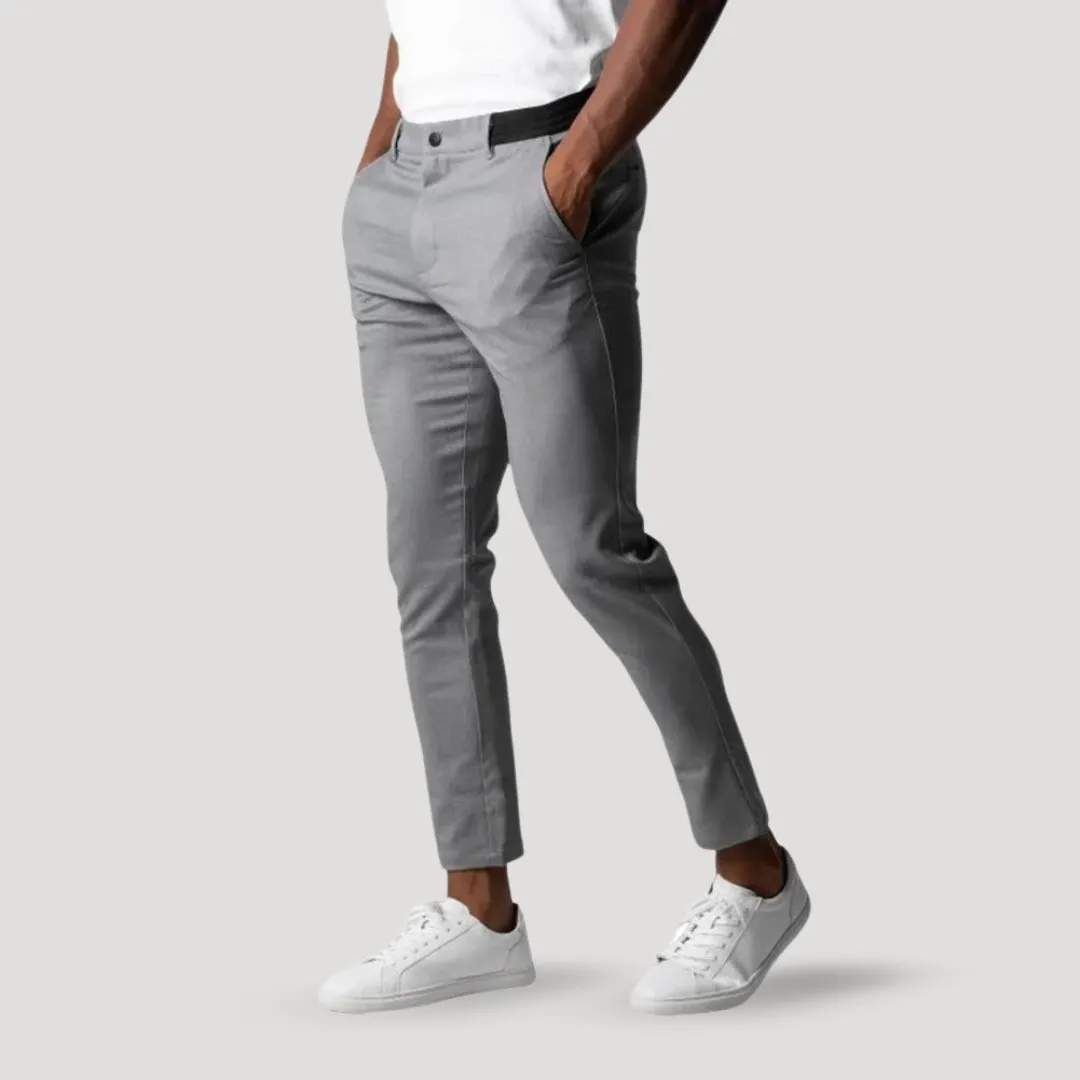 Men’s Slim Fit Pants – Stretch Comfort – Black Smart-Casual Style