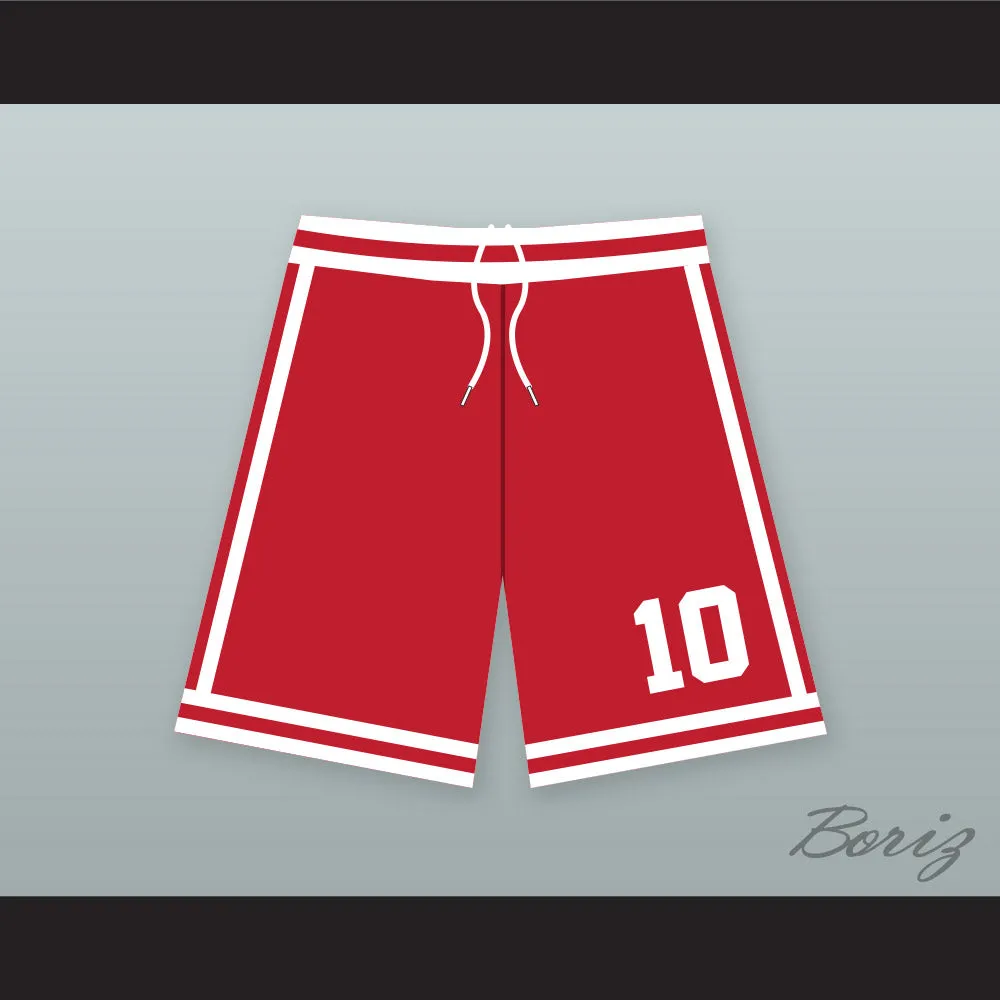 Michael Bivins 10 New Edition Red Basketball Shorts