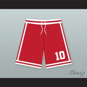 Michael Bivins 10 New Edition Red Basketball Shorts