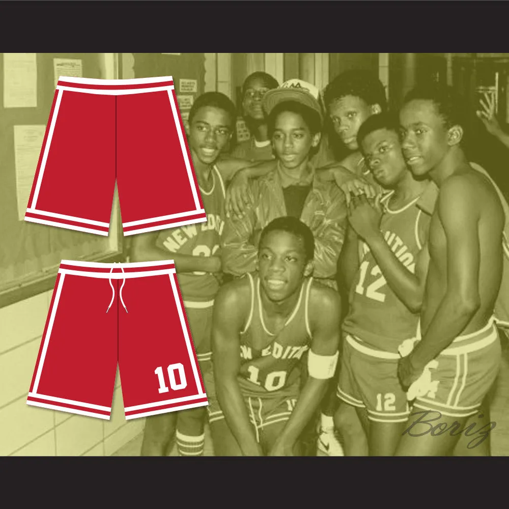Michael Bivins 10 New Edition Red Basketball Shorts