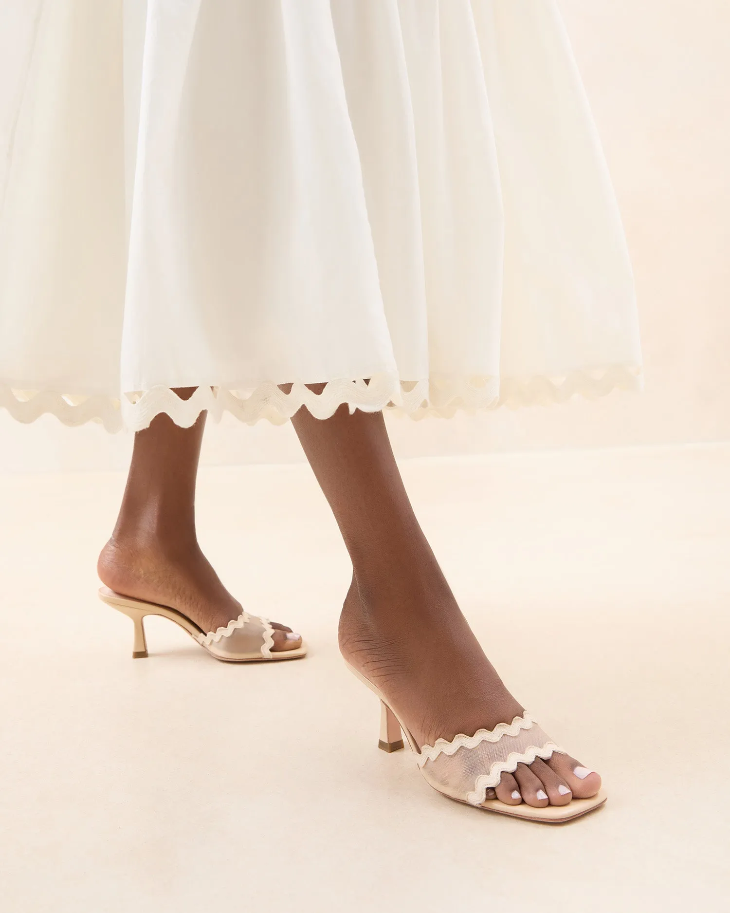 Milena Mesh Mid-Heel Mule