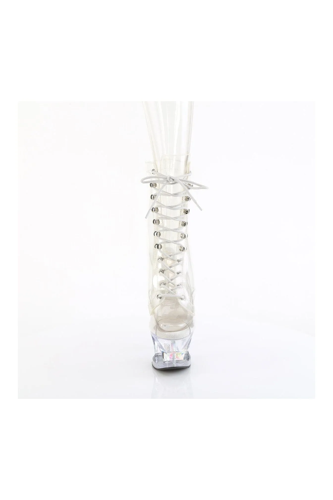MOON-1021C-DIA Clear Vinyl Ankle Boot