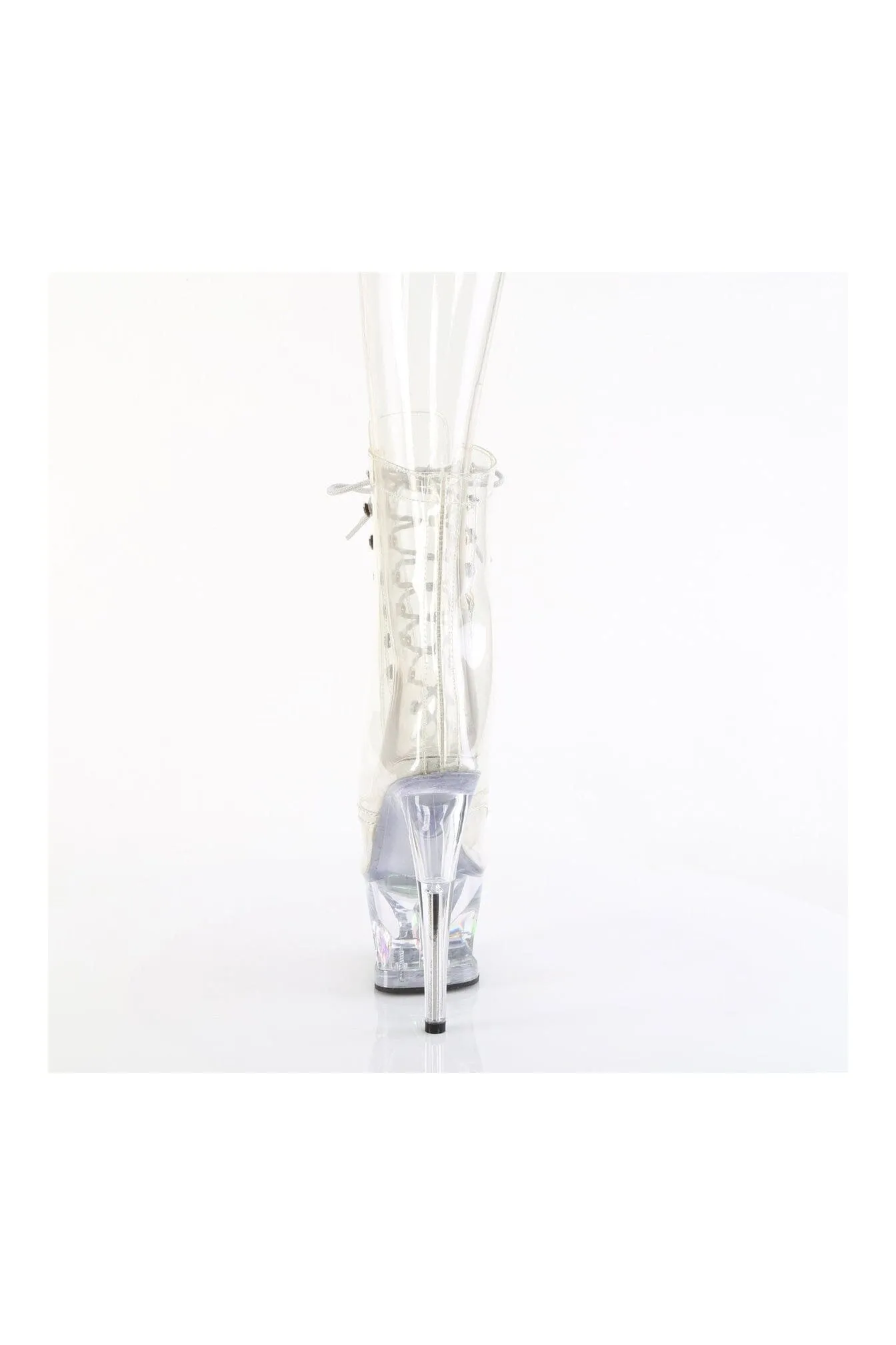 MOON-1021C-DIA Clear Vinyl Ankle Boot