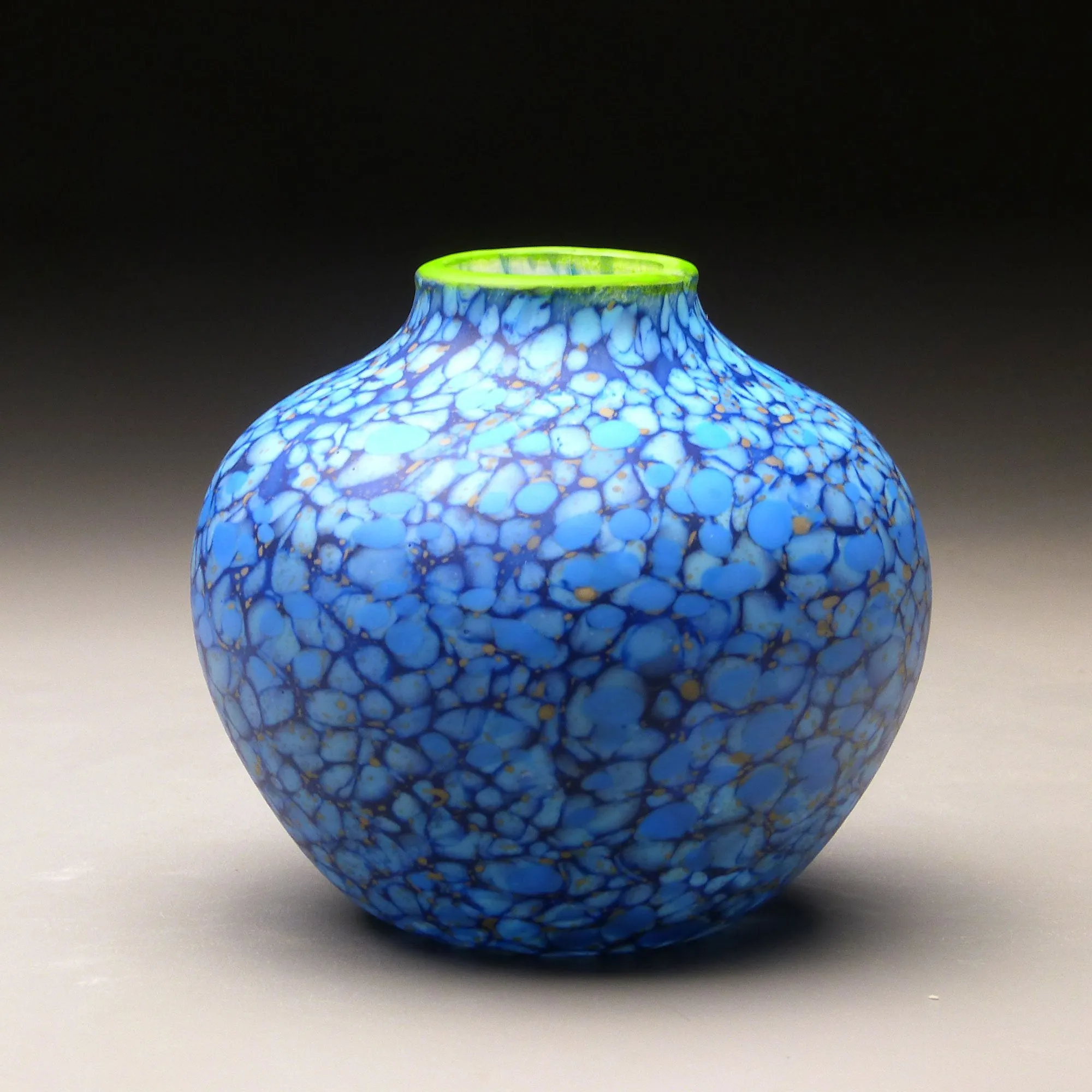Native Vessel in Blue Handblown Glass Vase by Thomas Spake Studios