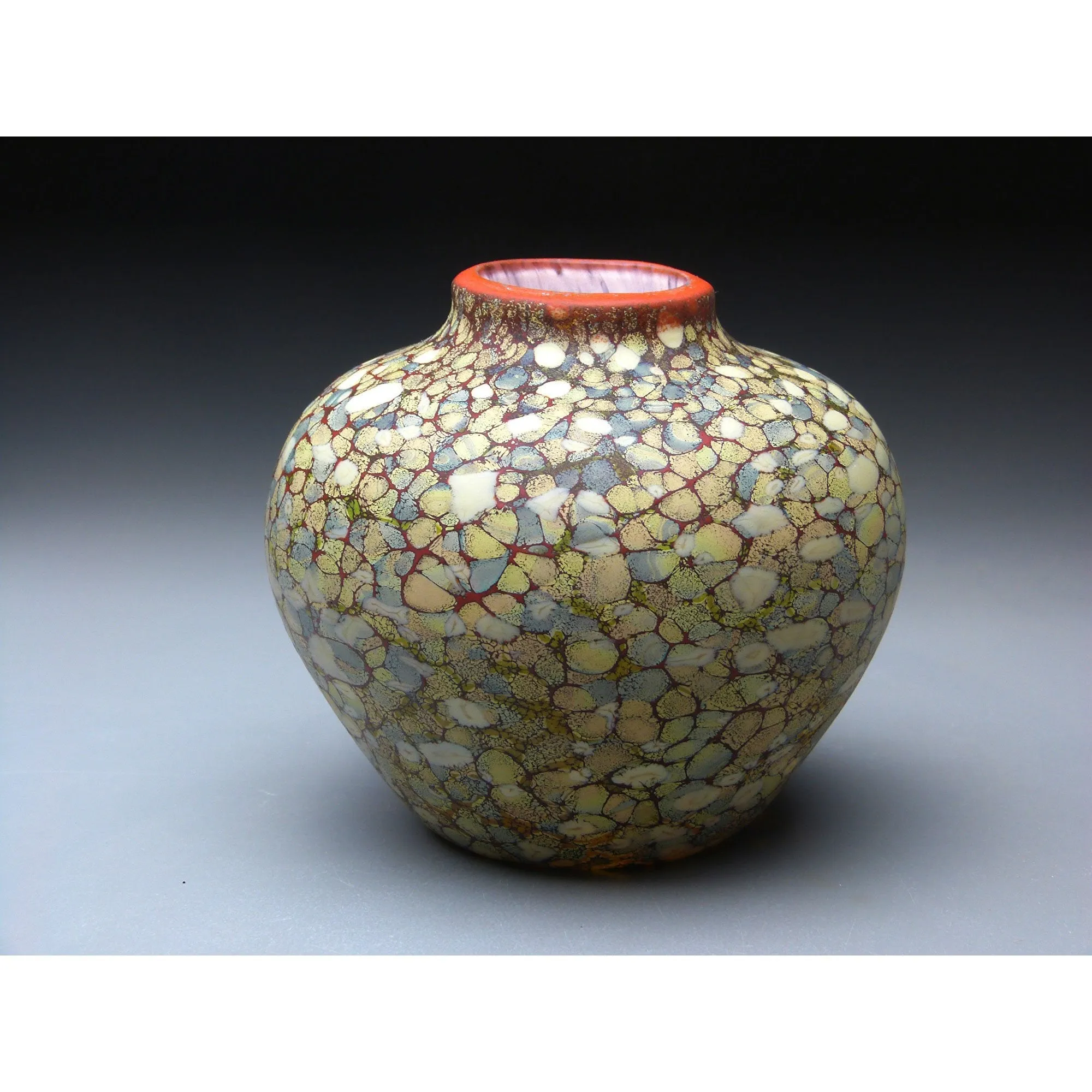 Native Vessel in Sandy Handblown Glass Vase by Thomas Spake Studios