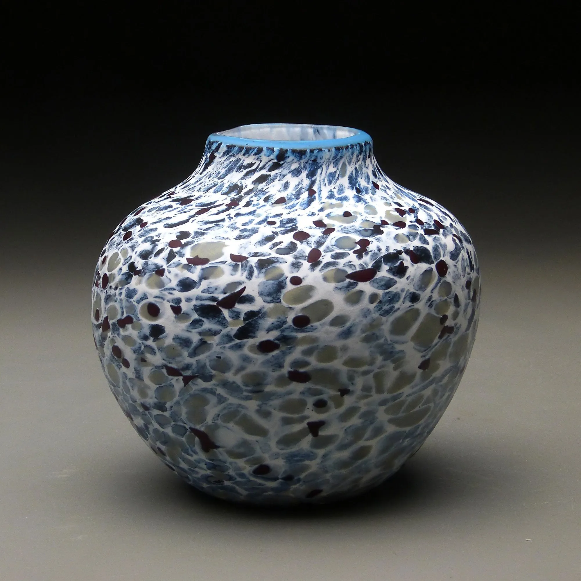 Native Vessel in White Handblown Glass Vase by Thomas Spake Studios