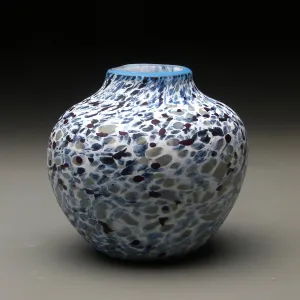 Native Vessel in White Handblown Glass Vase by Thomas Spake Studios