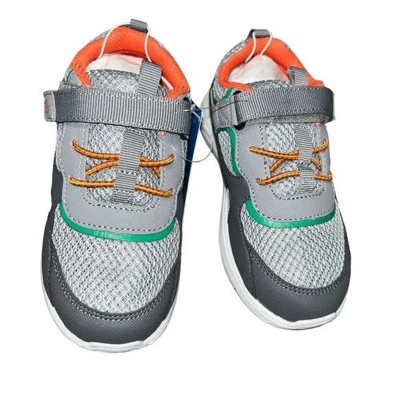 New Stride Rite 360 boys azaria Sneakers kid size 10 orange/gray