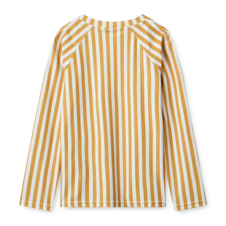 Noah Pinstripe Long Sleeve Swim Top (Yellow Mellow)