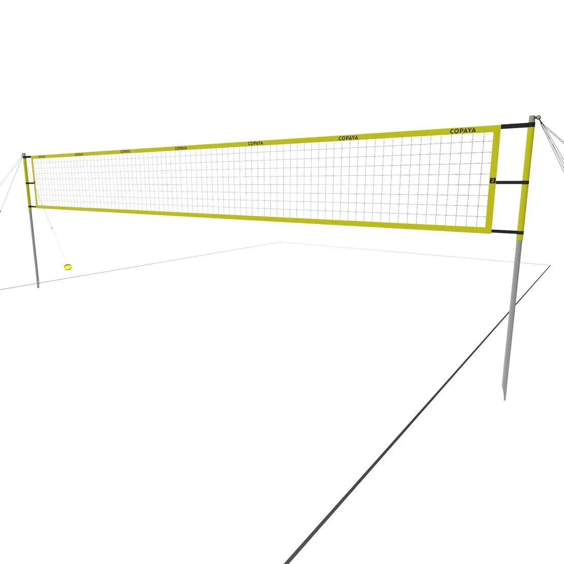 Official Dimensions Beach Volleyball Set BV900 - Yellow