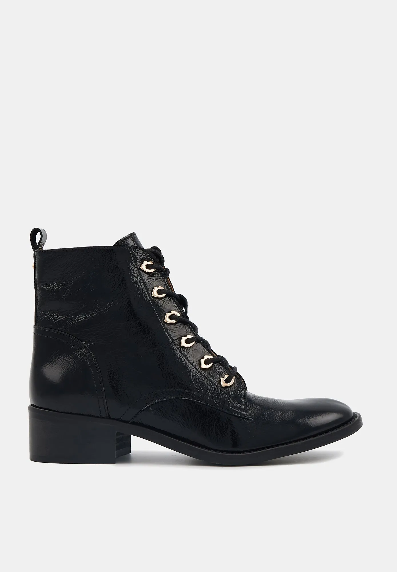 Paulette-Cuir Brillant Noir