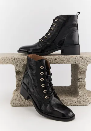 Paulette-Cuir Brillant Noir