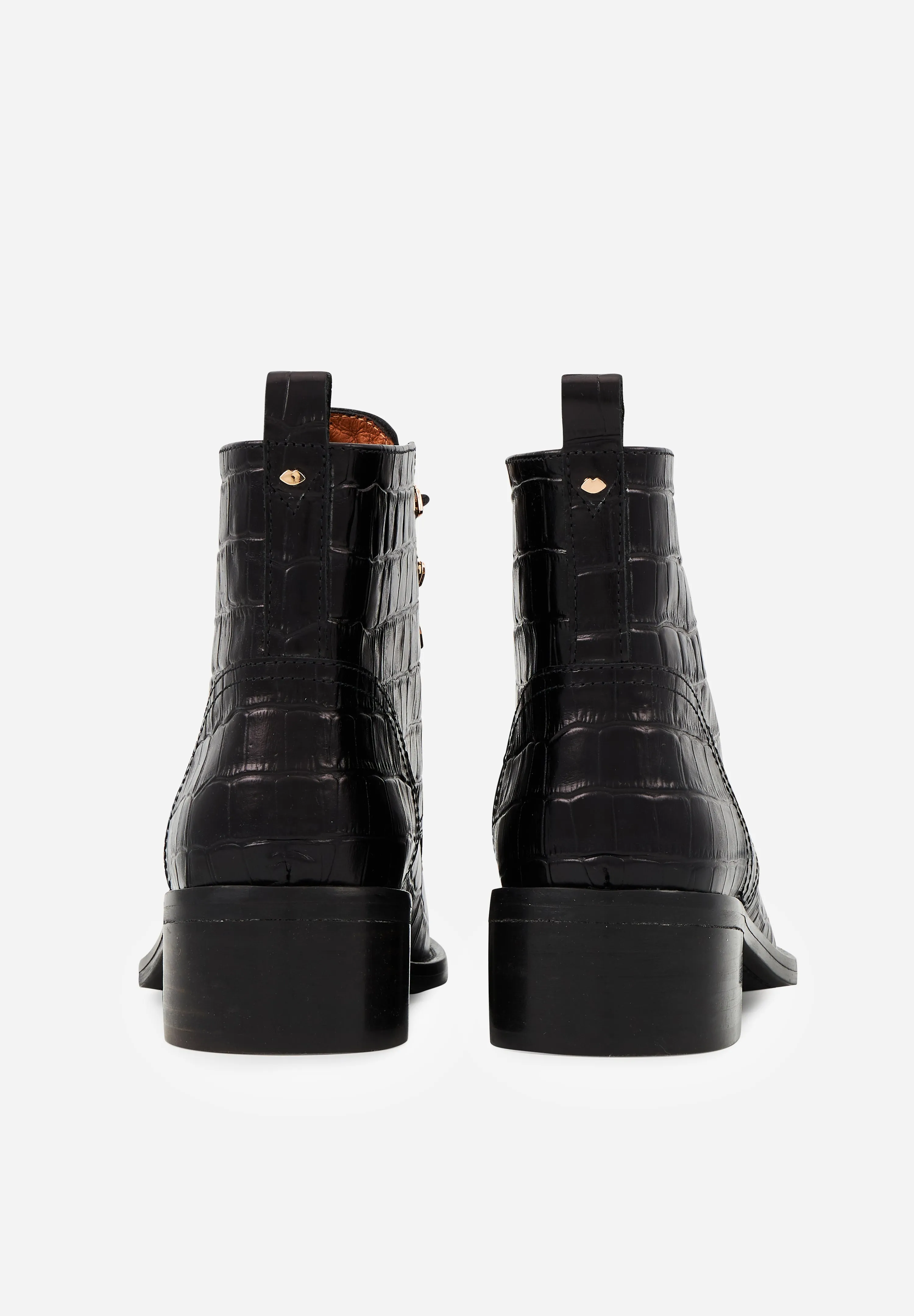 Paulette-Cuir façon Croco Noir