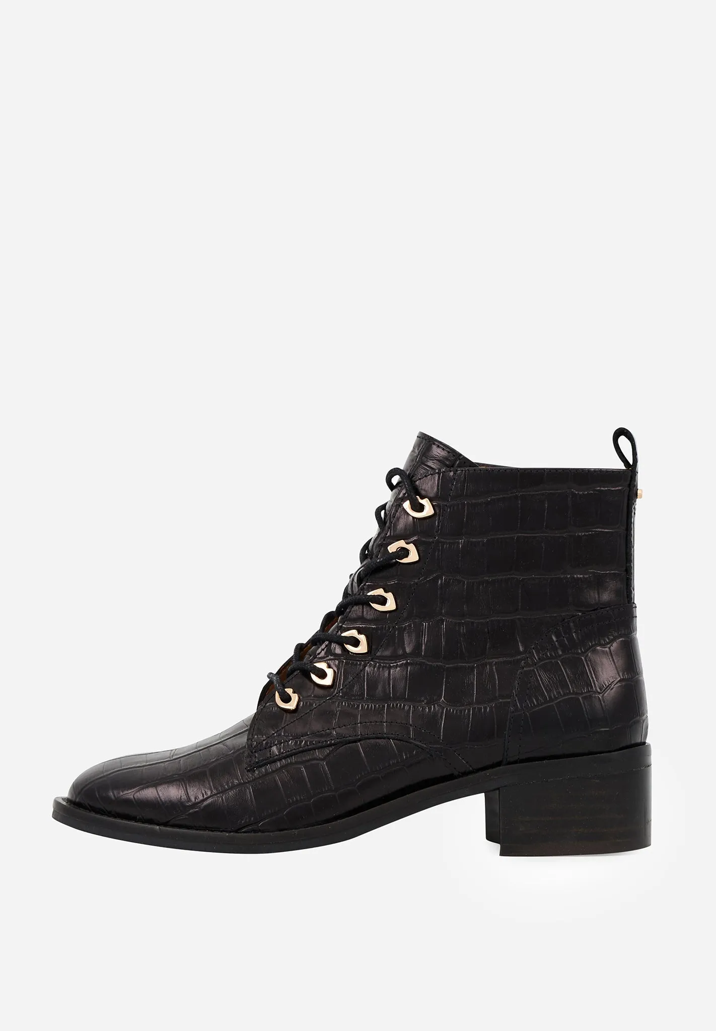 Paulette-Cuir façon Croco Noir