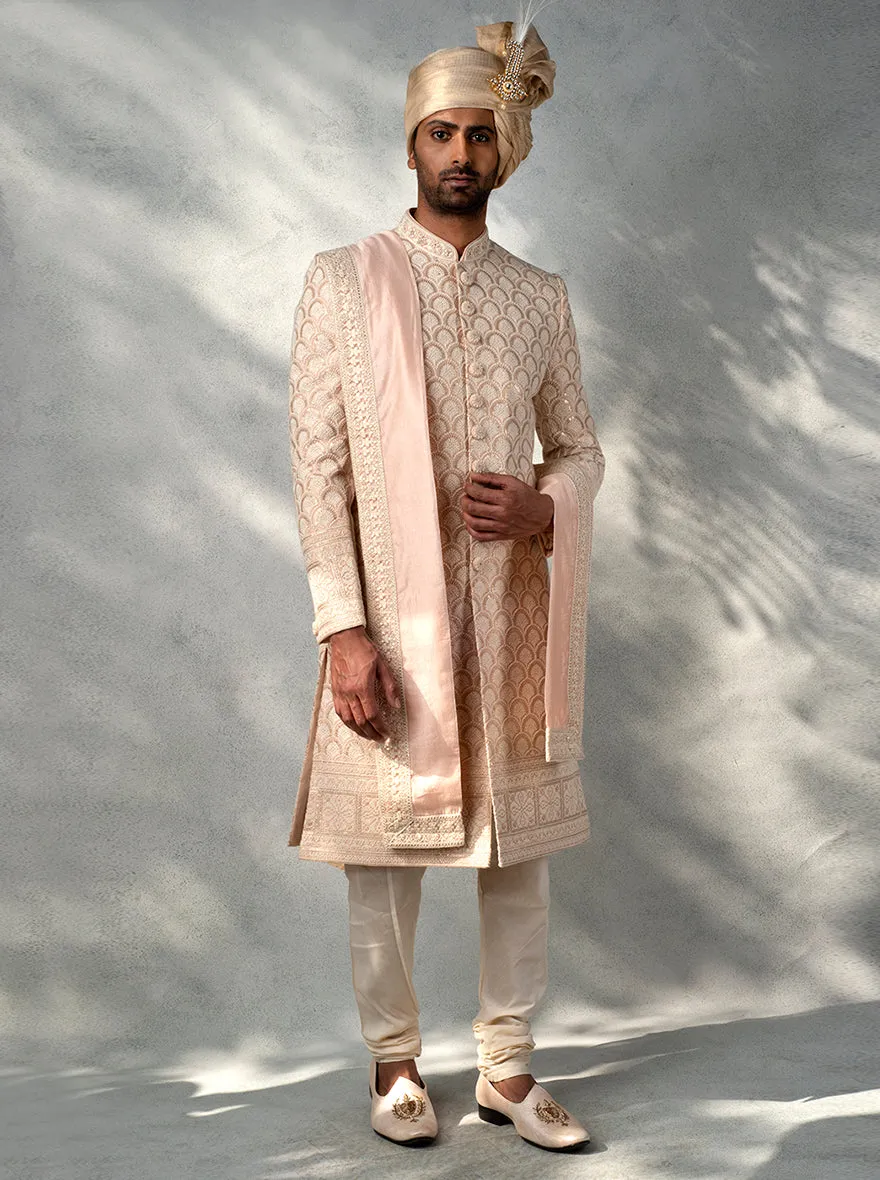 Peach Sherwani | TULA