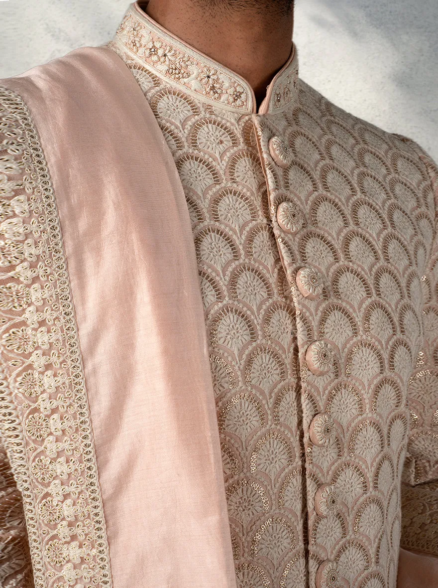 Peach Sherwani | TULA