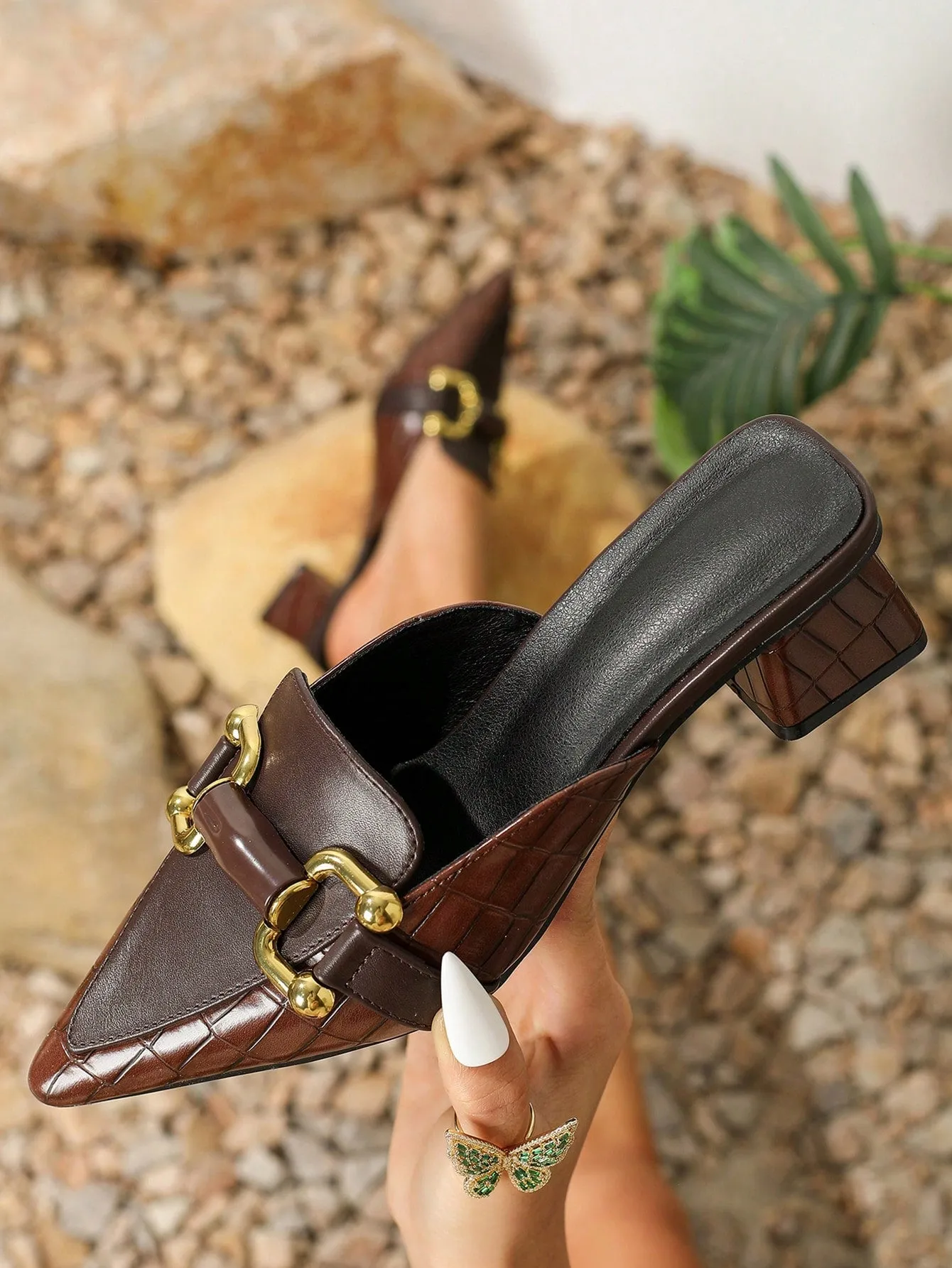 Peep Toe High Heel Chunky Heel Sandals- FD ⚡