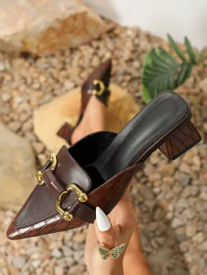Peep Toe High Heel Chunky Heel Sandals- FD ⚡
