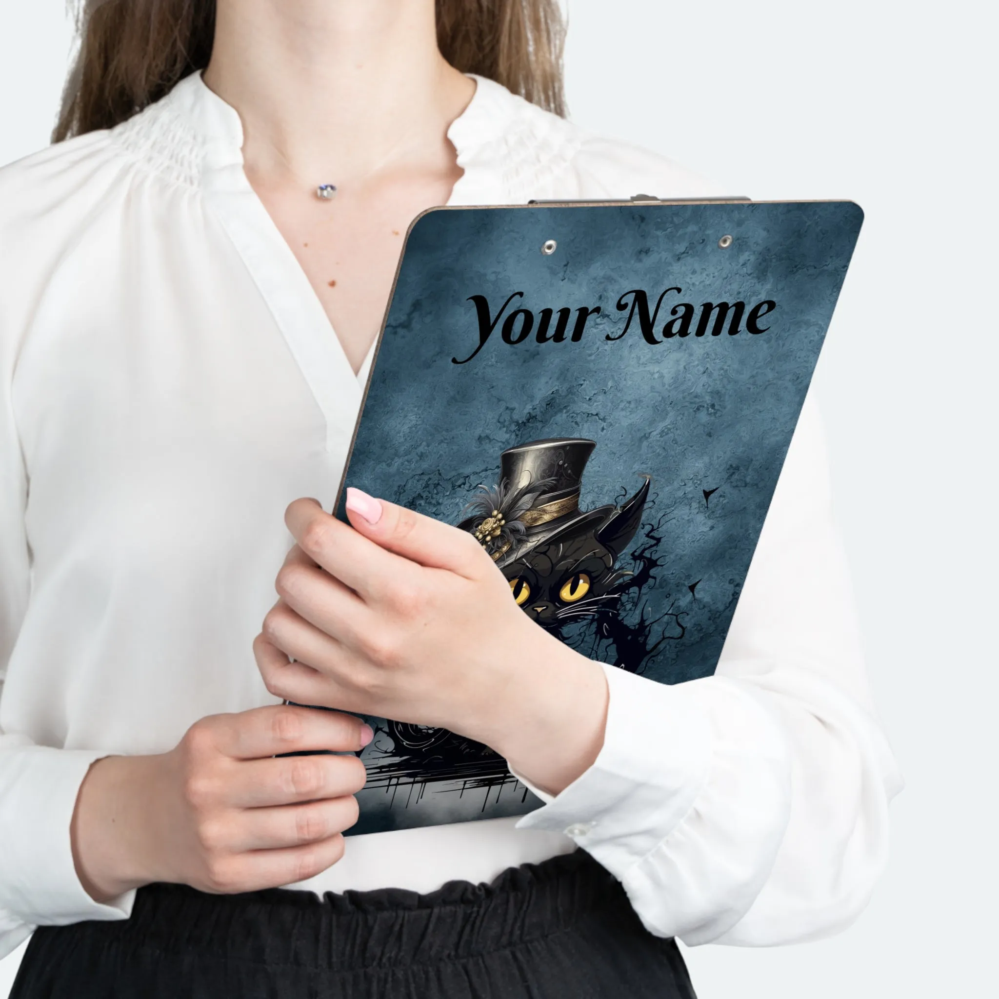Personalized Black Cat Halloween Teacher Clipboard