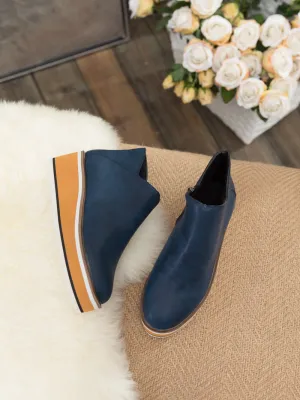 Platform Ankle Boot - Navy