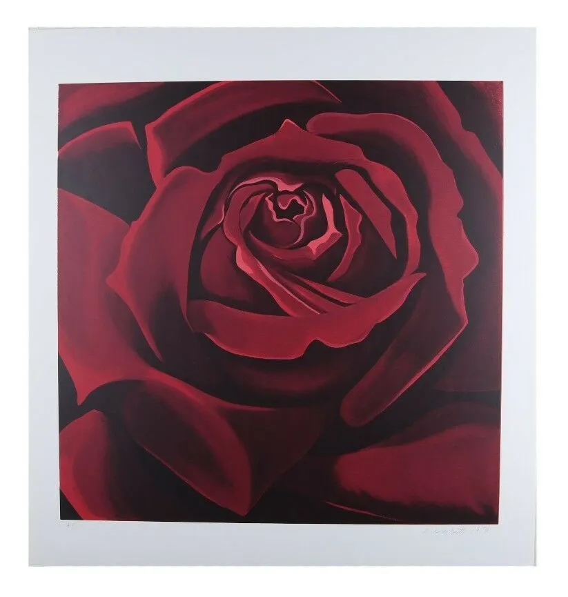 "Red Rose" by Lowell Blair Nesbitt Signed Serigraph AP 28" x 29" w/ CoA