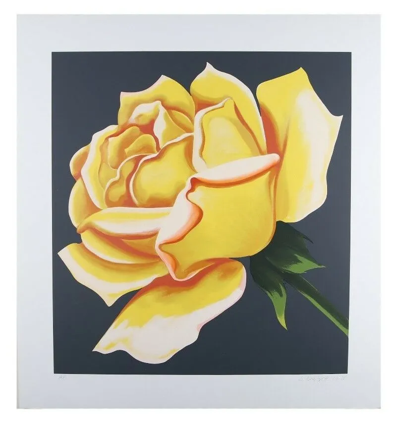 "Yellow Rose" by Lowell Blair Nesbitt Signed Serigraph AP 28" x 29" w/ CoA