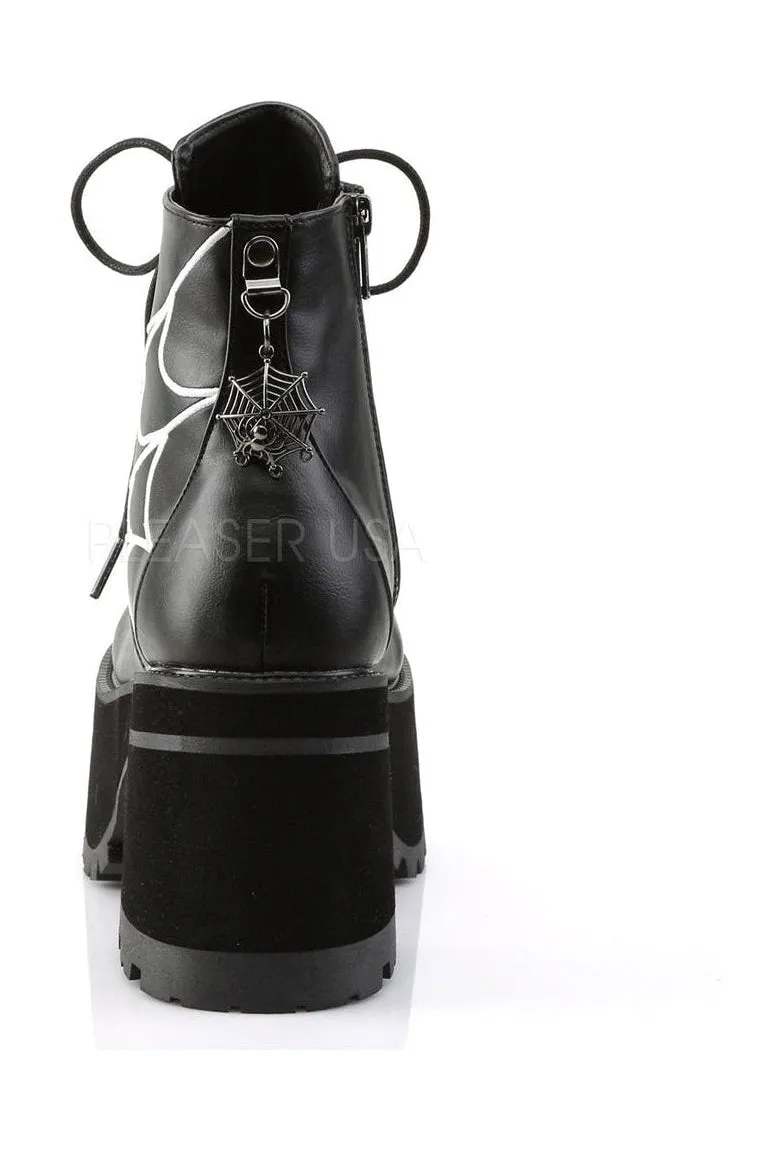 RANGER-105 Demonia Ankle Boot | Black Faux Leather