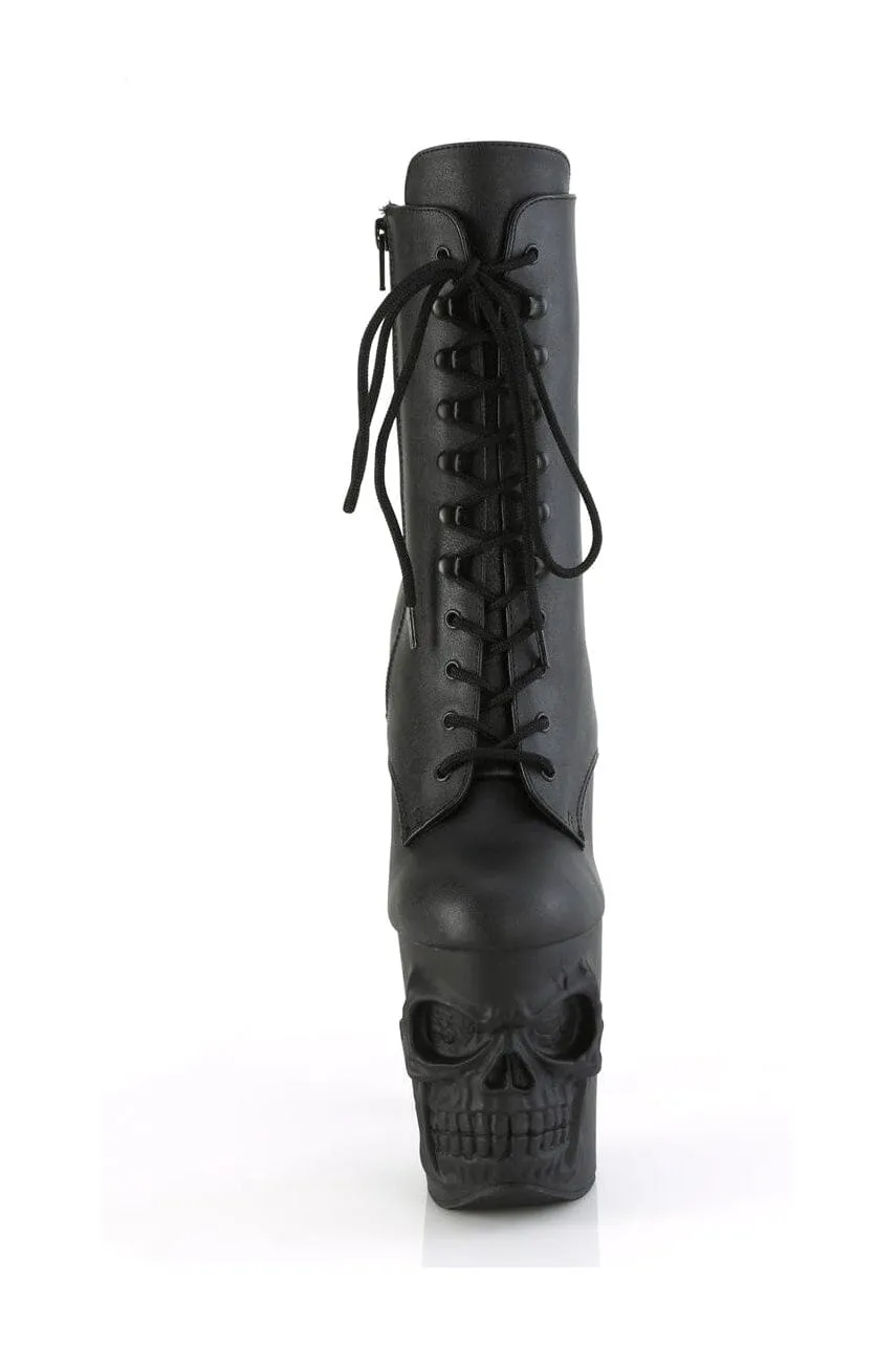 RAPTURE-1020 Black Faux Leather Ankle Boot