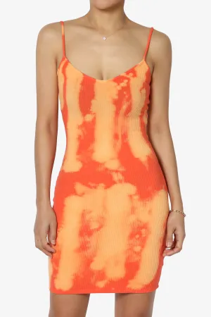 Rays Tie Dye Ribbed Bodycon Mini Dress