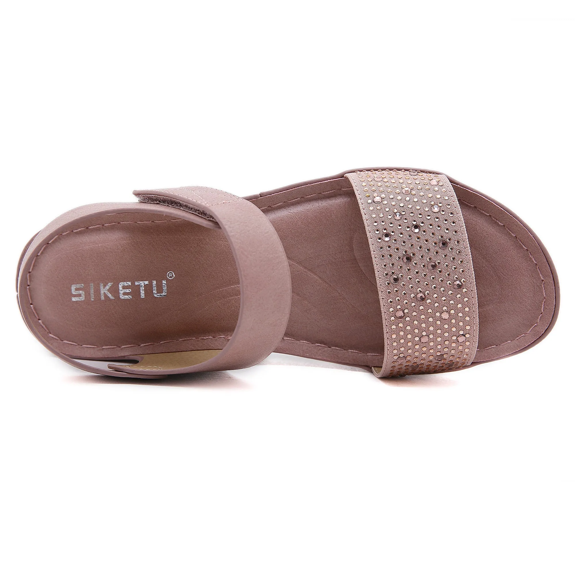 Rhinestone Strap Air Pad Sole Sandal - Pink