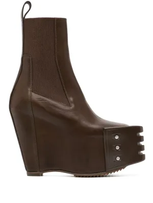 Rick Owens grilled wedge beatle boots